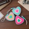 Fashion Colorful Love Heart Storage Bag Zipper Anti Loss Earphone Bag Backpack Pendant