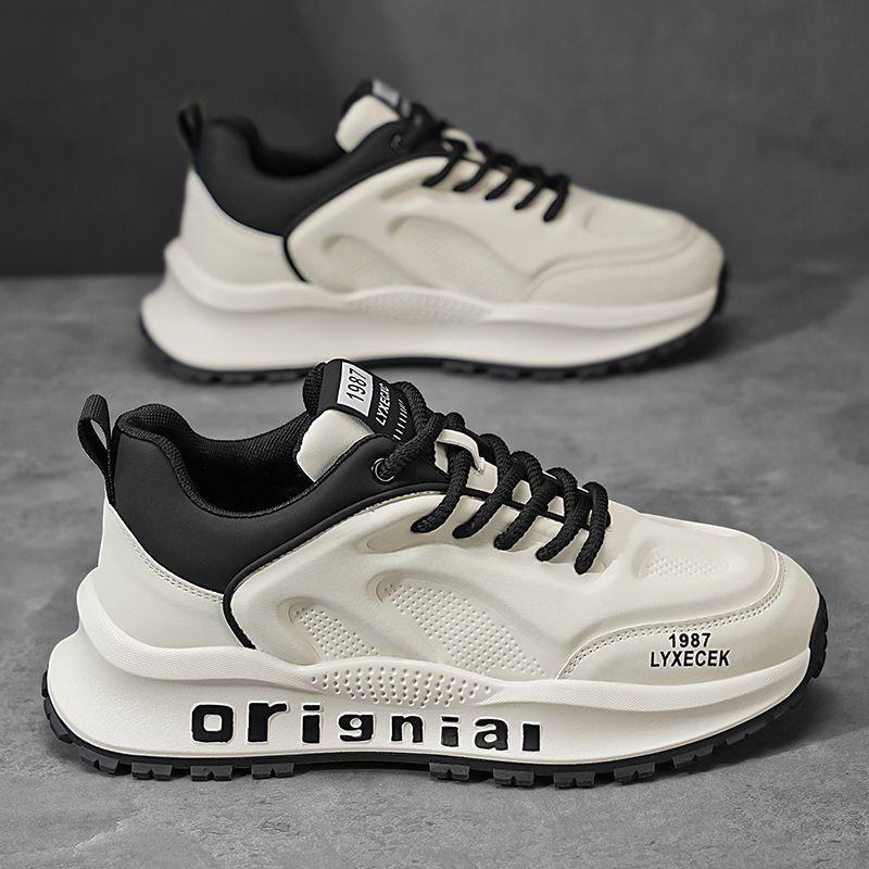 

Мужская обувь весна новая кожа спортивная повседневная обувь молодежный тренд универсальная толстая подошва увеличивающая рост обувь для папы 44