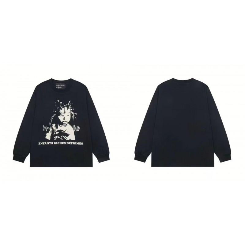 Washed Vintage Distressed Cotton Long Sleeve Tee Oversized Streetwear Style Men Casual Daily Wear