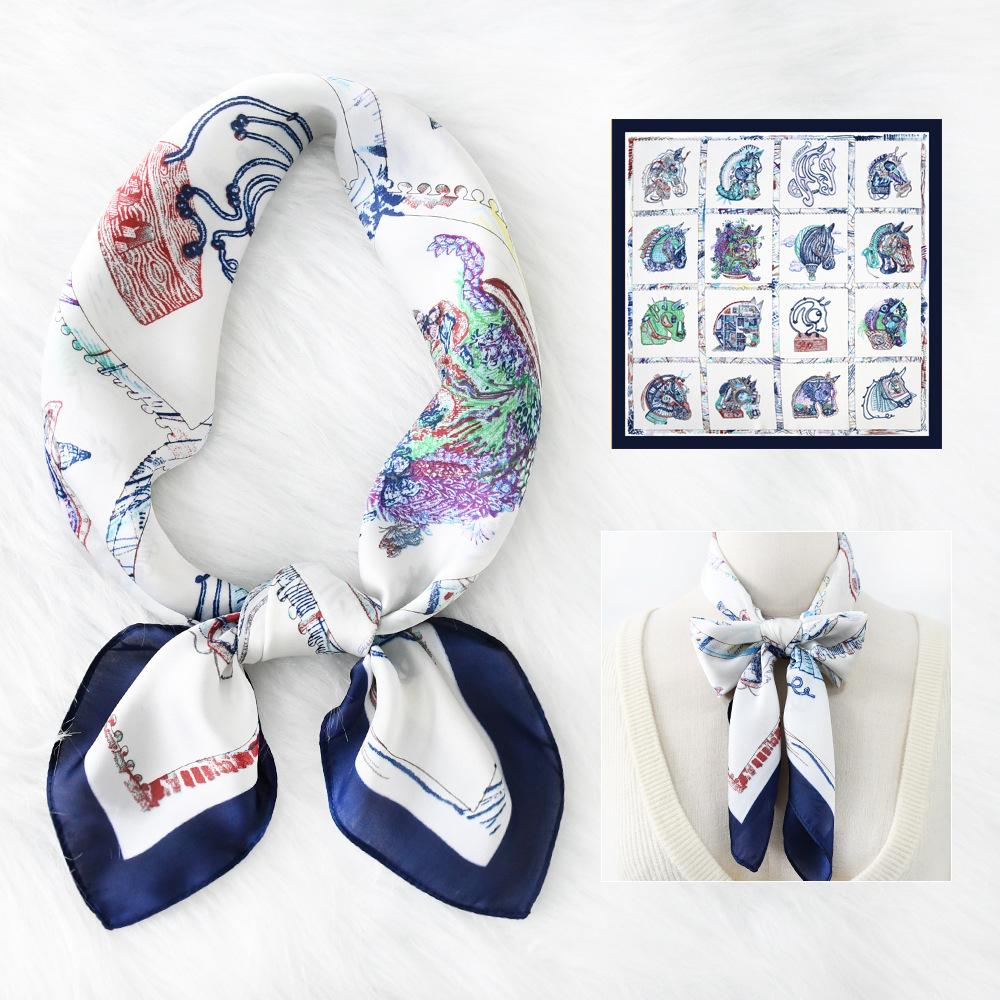 

Женский новый модный шелковый шарф с имитацией атмосферы, защитный шарф для шеи, весна, лето, осень, квадратный шарф 70*70CM