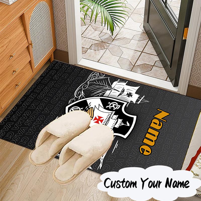 Custom Name Vasco da Gama Crest Rug for Living Room, Game Rooms, Office, Bedroom, Floor Mat Playful Design, fan gifts Christmas decor