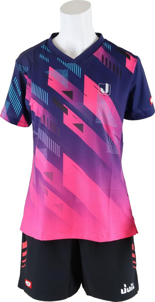 JUIC Table Tennis Game Shirt Galaxy-J J.T.T.A (Japan Table Tennis Association) Approved Women's Navy Pink (NP) XL 5660