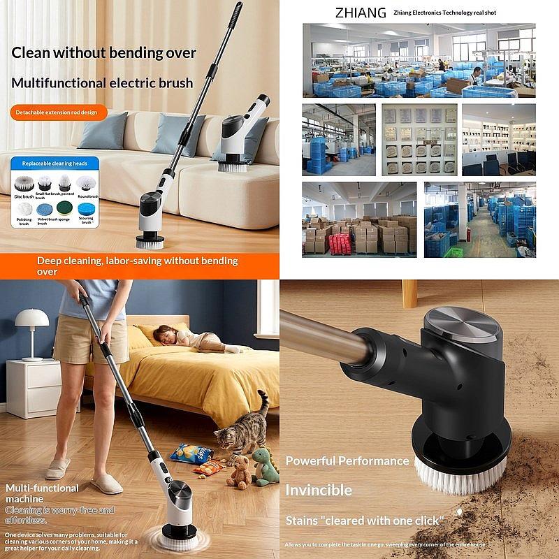 Cross-border Multi-function Wireless Handheld Electric Cleaning Brush Household Large Suction Bathroom Tile Gap Cleaning Brush