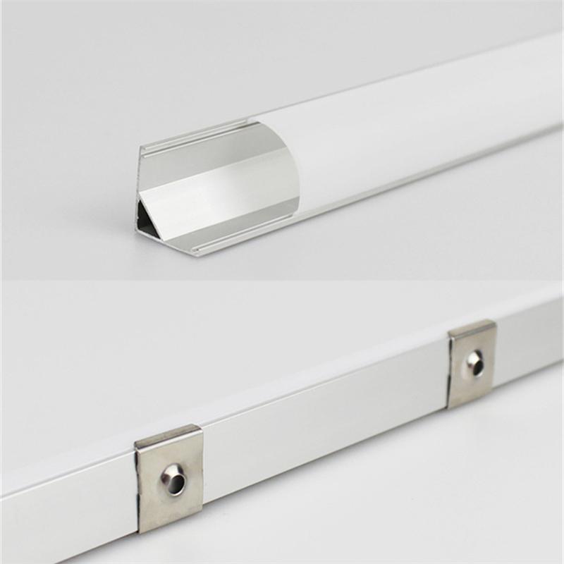 0.5m V-Shape LED Aluminum Profile Cabinet Corner Mounted 90 Degree Glow Hard Bar Lamp Channel Milky/Black Cover Strip Lights