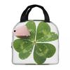 Ladybug On The Four Leaf Grass Insulated Lunch Bag for Kids School Cooler Thermal Food Box Tote Leakproof Lunch Boxes Container