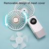 Ventilador de Mão com Cabeça Ajustável de 90 Graus Ventilador Mini Portátil Carregamento USB Bateria Grande Indicador de Bateria LED Ventilador