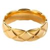 Anillo Minimalista de Moda con Rejilla de Diamantes de Acero de Titanio Dorado - Estilo Francés, No se Desvanece, Joyería de Moda para el Dedo Índice para Parejas