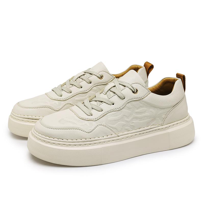 

Fashion White casual men s board shoes Thick bottom height increasing versatile style Daily Youth Outdoor Leisure Shoes Plus Size-45 38 бежевый