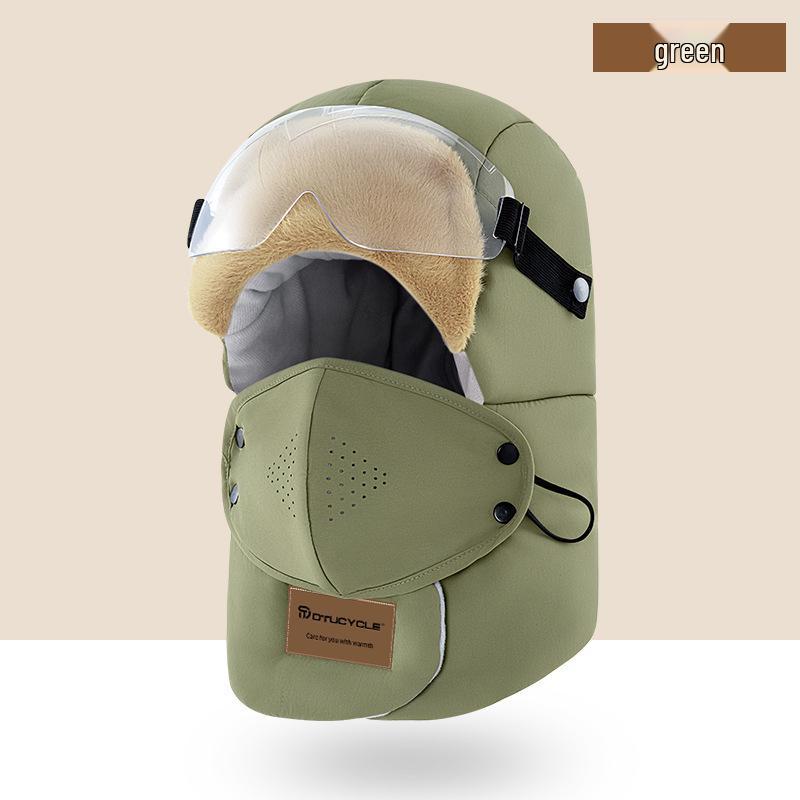 Electric Vehicle Winter Skiing Windproof Waterproof Thickened Lei Feng Hat with Visor