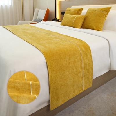 Solid Bedspreads Bed Runner Double Layer Bed Flag Throw Bedding Single Queen King Bed Cover Towel Home Hotel Decorations Bedding