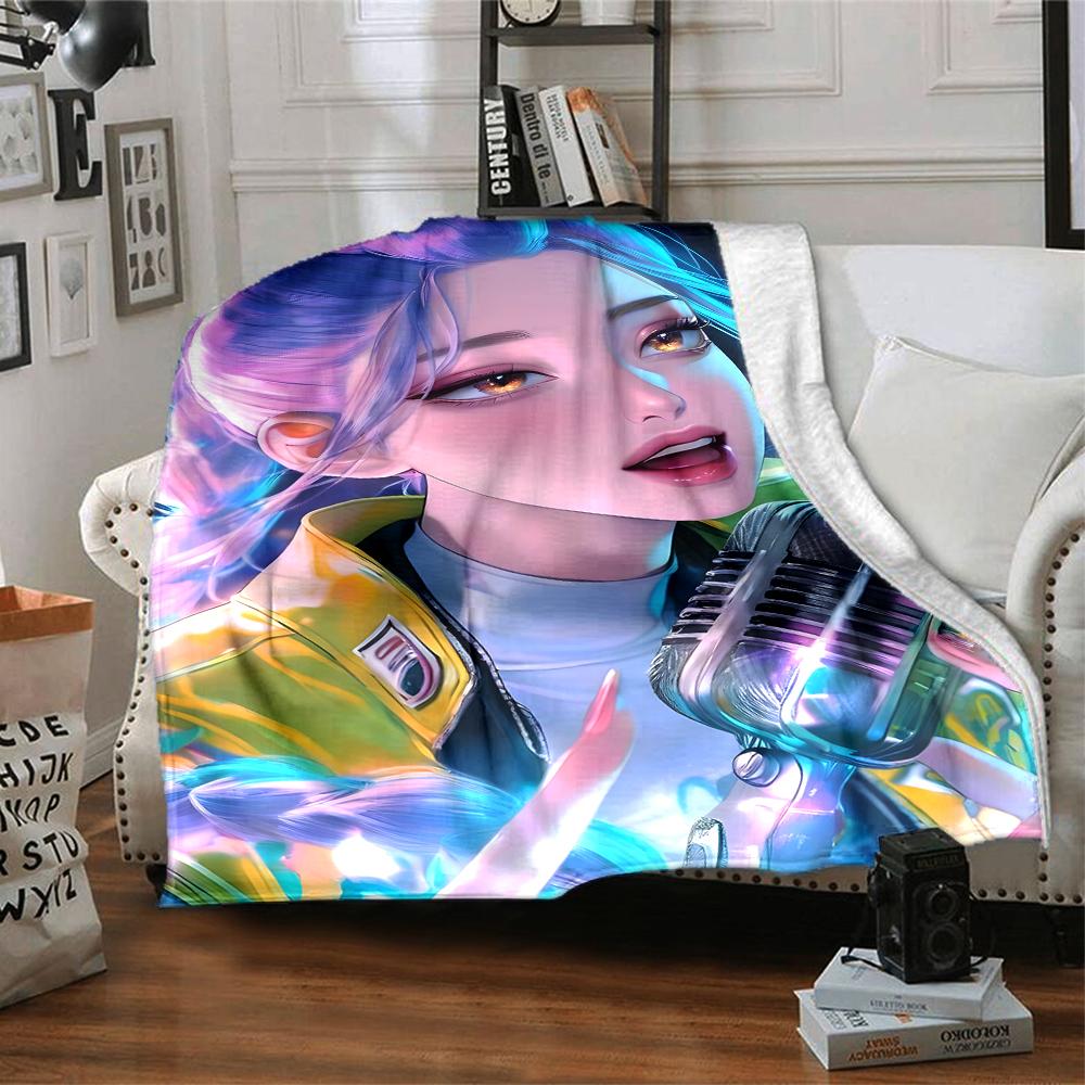 1pc KPop Demon Hunters RUMI5 Blanket, Gift, for Men and Women, Soft Blanket, Good for Sofa Bed Couch Travel, Lightweight Flannel Blanket