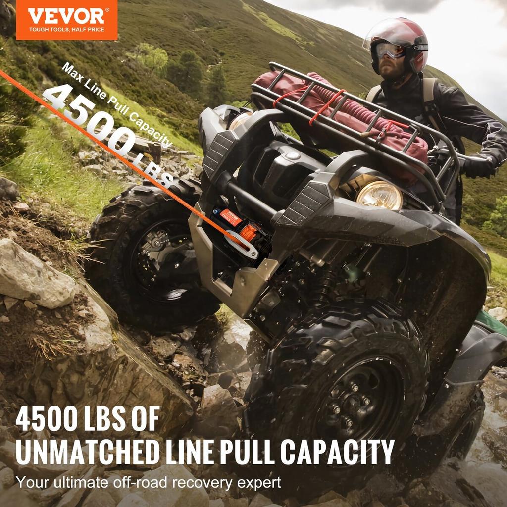 Elektrische Winde ATV UTV 4500 lb Synthetikseil Wasserdichte Fernbedienung