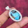 Copper Turquoise Pendant Gemstone Jewelry, 925 Solid Sterling Silver Pendant, Gift For Women Handmade Pendant