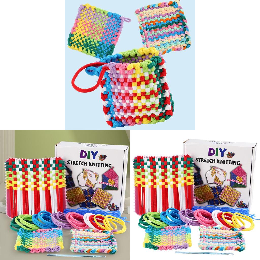 Handmade Diy Fabric Wallet Gift For Kids With Rainbow Elastic Cord For Creative Play