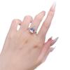 Zhuo Zhi Fan Jewelry S925 Sterling Silver Pear-Shaped 10x14mm White Diamond Ring for Women Fashion, Best Seller.