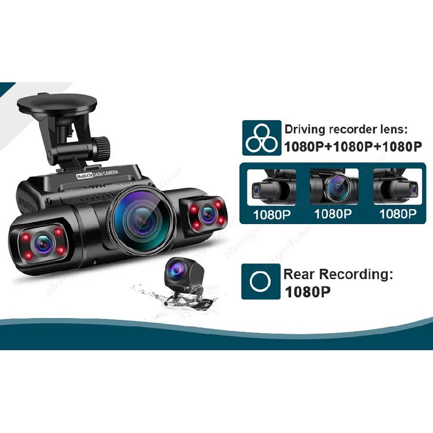 4 Channel 1080P Car DVR WiFi GPS 4 Lens 170 Degree with Rear Camera Dash Cam Dual 8 Infrared Light Night Vision Car Camera