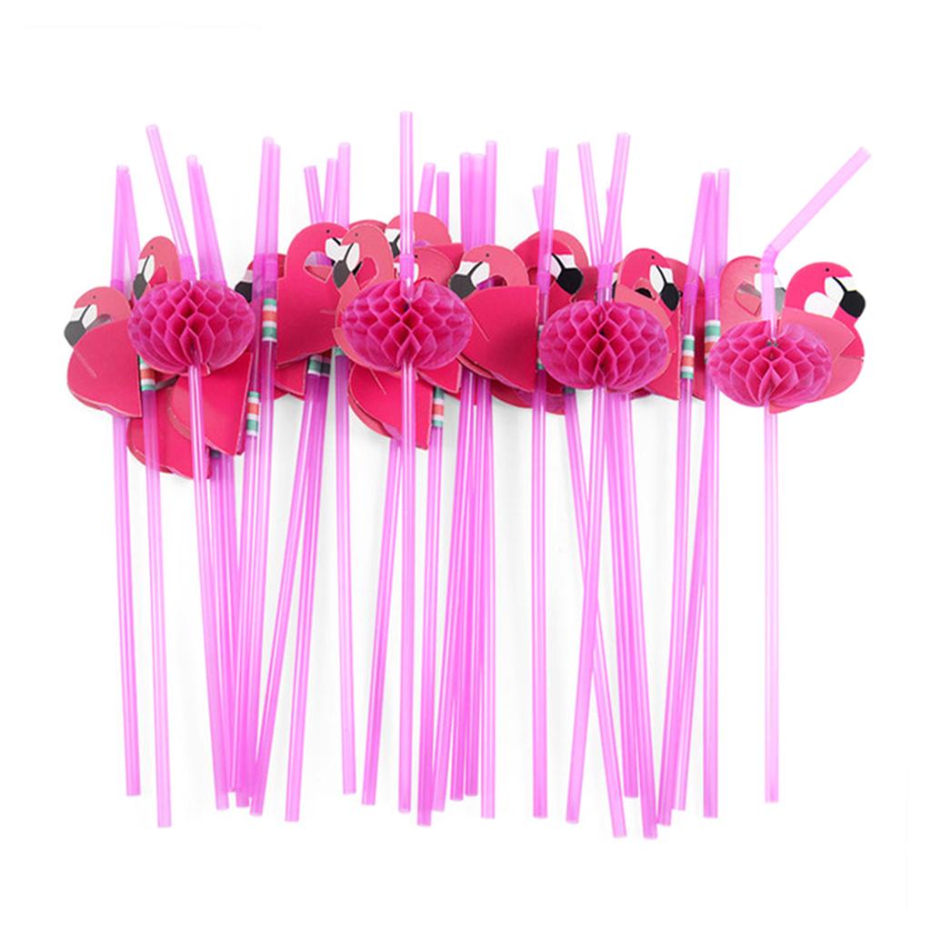 50 to 150pcs/lot Paper Straws For Flamingo Pineapple Drinking Straws Cupcake Hawaiian Decoration Supplies Paper Drinking Straws