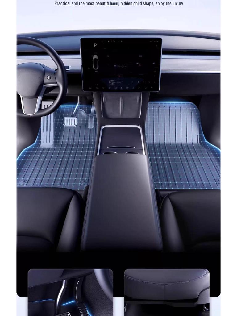 TPE All-Inclusive Floor Mats for Tesla Model Y (25 Refresh) - Includes Pedals, Free Shipping.