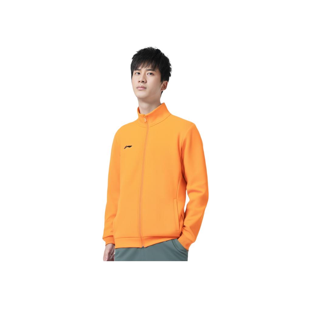 Li Ning Group Purchase Series Stand Collar Simple Comfortable Casual Zipper Cardigan Sweatshirt Men sweatshirt Orange AWDUA75-6
