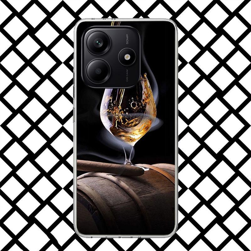 

Cigar Whiskey Ice Drink Phone Case for Xiaomi Redmi Note 15 14 14S 13 12 12S 11 Pro Plus 11E 11T 11S 10S 5G Soft Cover Fundas Re Note 13 Pro Plus