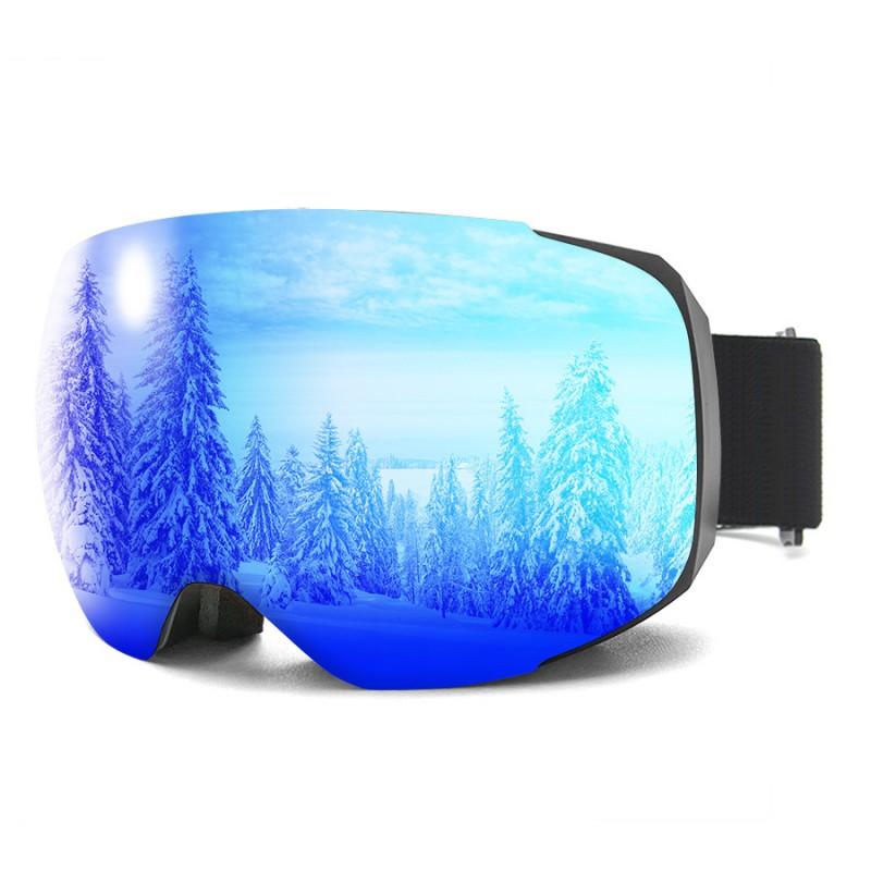 Double-Layer Anti-Fog Ski Goggles With Magnetic Spherical Lens Snowboarding Cycling Wind Protection Adult Use
