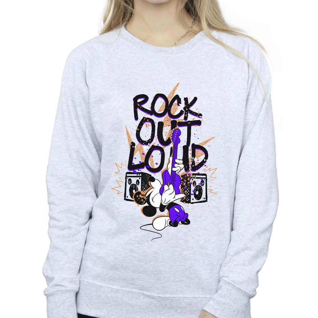 Disney Womens/Ladies Mickey Mouse Rock Out Loud Sweatshirt