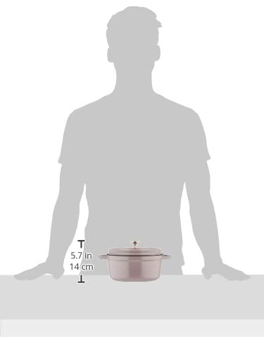 Staub Cocotte Round Chiffon Rose Both Hand Cast Enamel Pot IH Compatible Japanese Product with Serial La Cocotte Round "Pico 18cm" [Authorized Number]