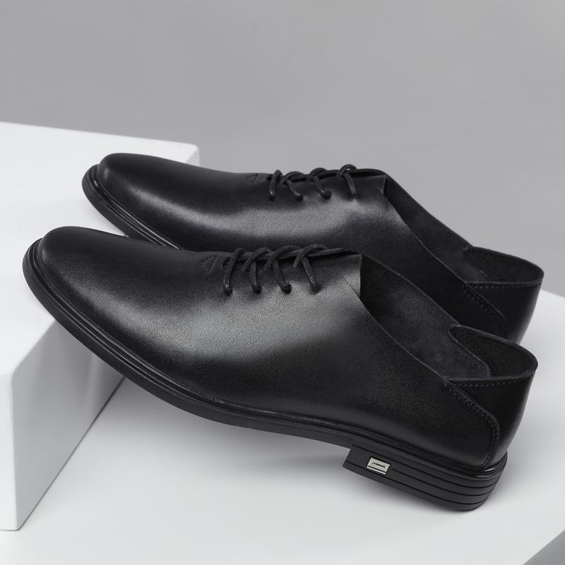 Fashion High End Brand Men's Leather Casual Shoes Retro Brown Men's Business Dress Shoes Office Commuting Men's Work Shoes Anti Slip