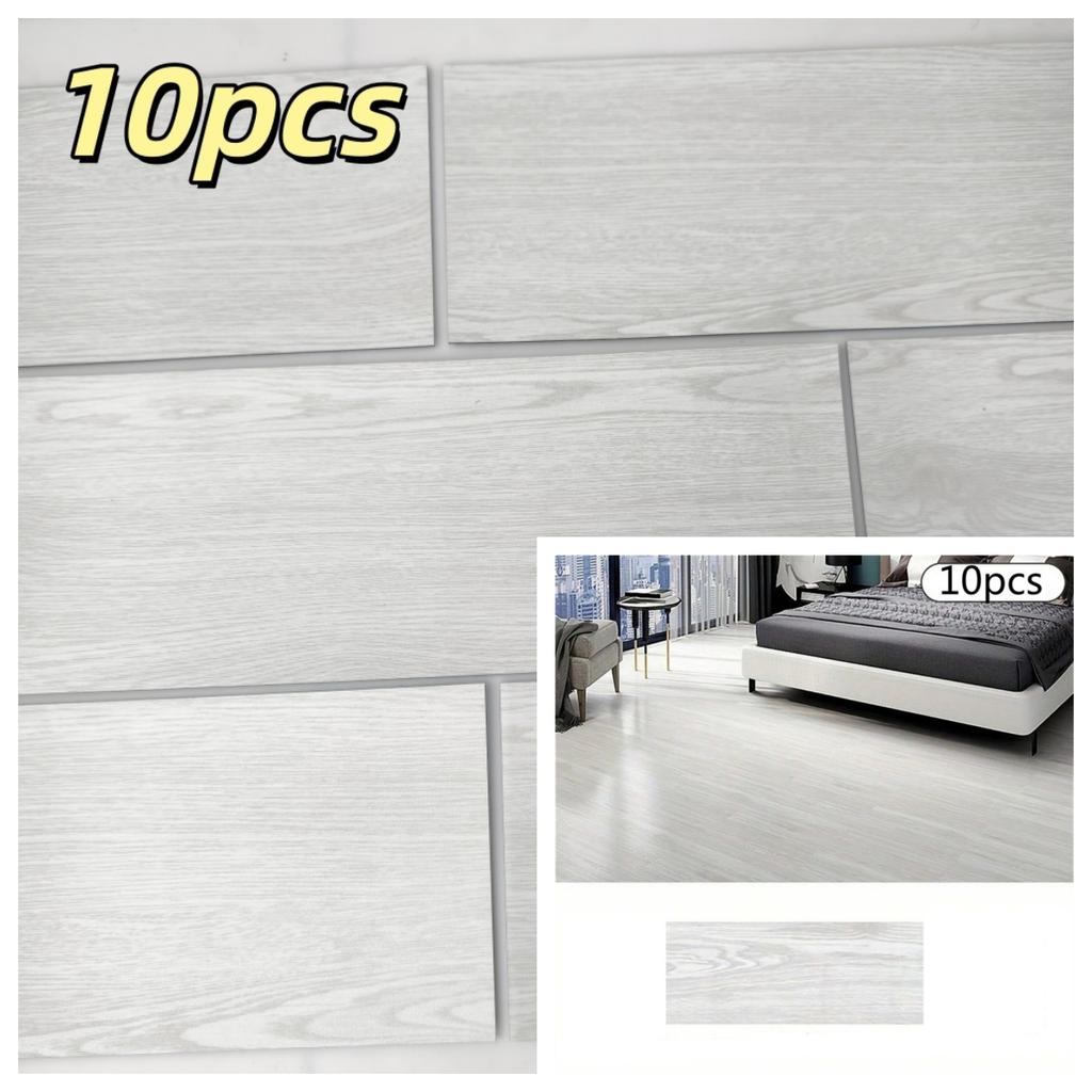 10 pièces 40cmX15cm Autocollants de Sol Imitation Bois Auto-adhésifs pour Salons, Salles de Bain, Cuisines, Décoration de Maison Autocollant de Sol