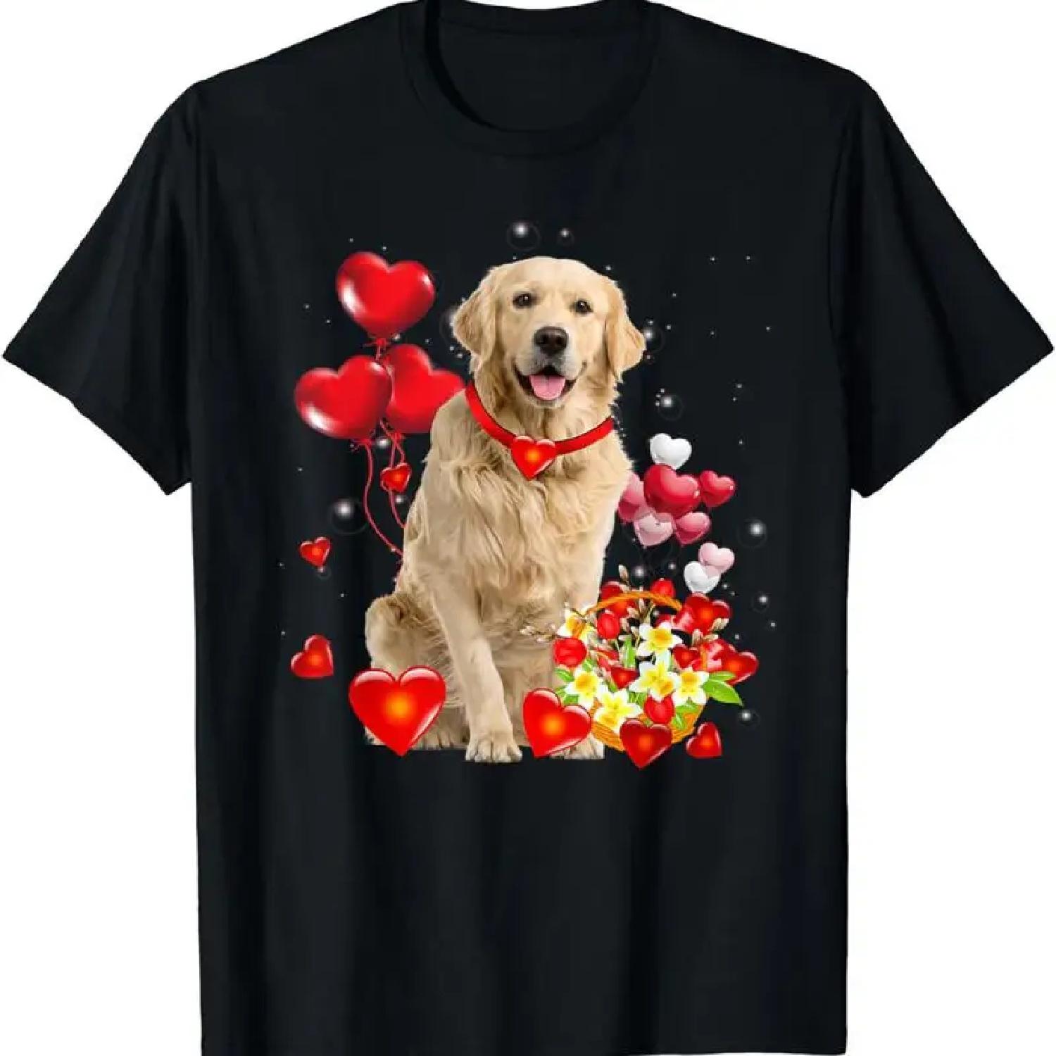 

Golden Retriever Valentines Day Shirt Funny Dog Valentine T-Shirt XXXXXL різнокольоровий