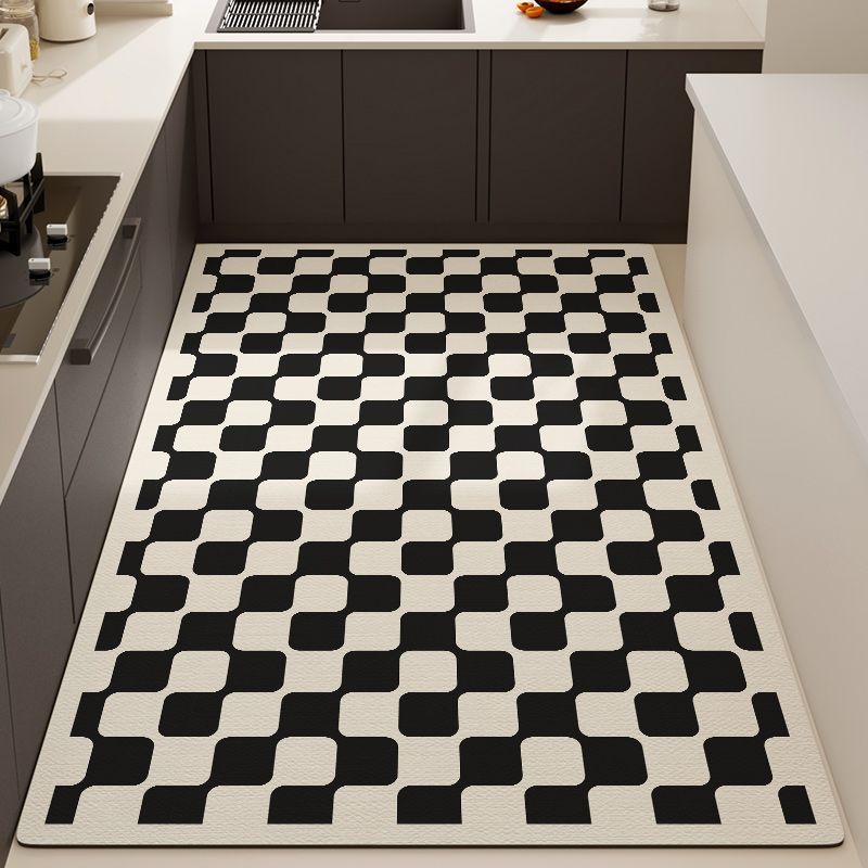 Pvc Scrubbable Leave-In Kitchen Floor Mat Non-Slip, Oil-Proof And Waterproof Household Floor Mat Foyer Entry Anti-Dirty Leather Carpet