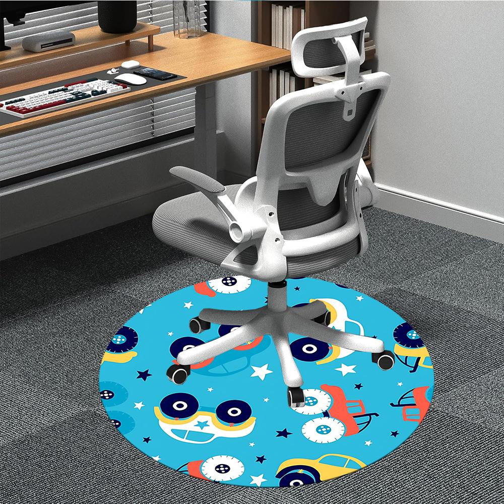 

1pc Car Pattern Chair Carpet for Office Machine Washable Rug for Office, Good Gift for Family or Friends yy251225255 80cm by 80cm