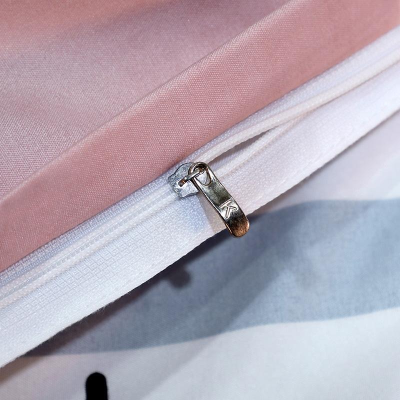 Růžový srdíčkový povlak na přikrývku Sada jednolůžkového ložního prádla 3 kusy, Měkká pohodlná mikrovlákno Vzor lásky a pruhů Oboustranný povlak na přikrývku