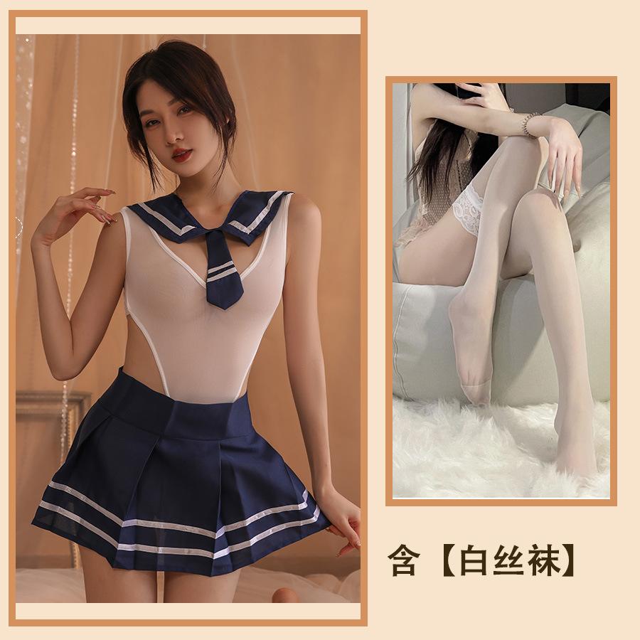 Sex Clothes College Student Jk Onesie Sexy Hot Chest Clothes Pure Desire Water Gloves Skirt Set