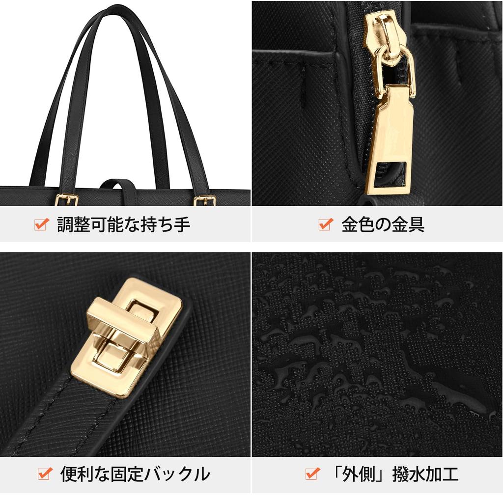 Dakuly Women's Tote Bag, Large Capacity, A4 Compatible, 2-Way, 15.6-inch Capacity, Self-Standing, Shoulder Strap, Perfect for Job Hunting, Commuting,