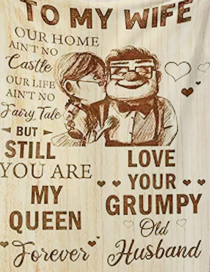 

To My Wife - Romantic Message Blanket - Soft, Cozy, Stylish Decor for Ultimate Home Comfort and Ideal Gift Choice 30x40in