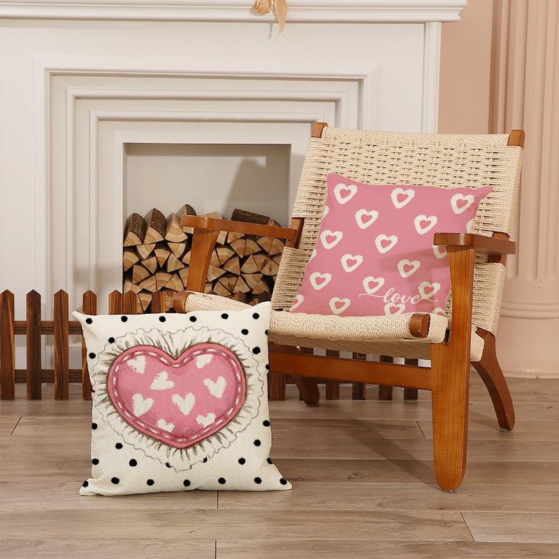 1pcs 45cm Romantic Valentine’s Day Pillow Covers Love Heart Print Throw Cushion Case for Sofa Couch Home Decor