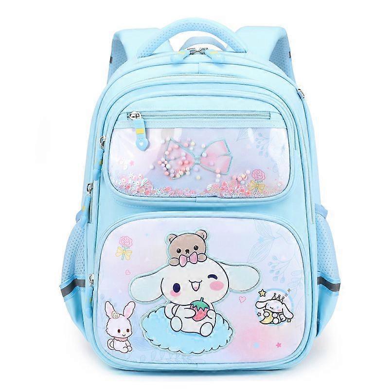 Cartoon schoolbag for students from grade 2 to grade 6 for decompression and spine protection Blue