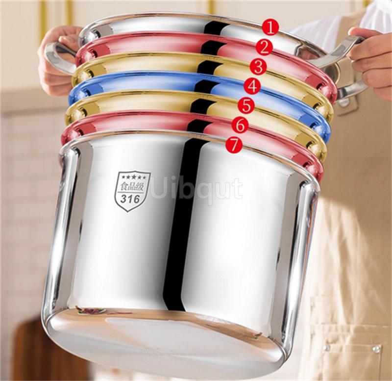 Dicker 316 Edelstahl Hoher Suppentopf Große Kapazität Antihaft-Schmortopf Doppelgriff-Topf für den Heimgebrauch zum Kochen von Porridge Und S