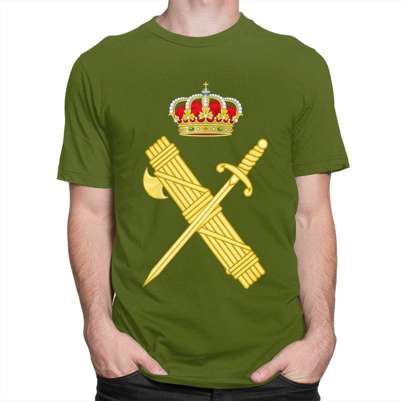 Custom Emblem Of The Spanish Civil Guard Tshirts Men Short Sleeve T Shirt Spanish Coat Of Arms Tshirt Slim Fit Pure Cotton Tee