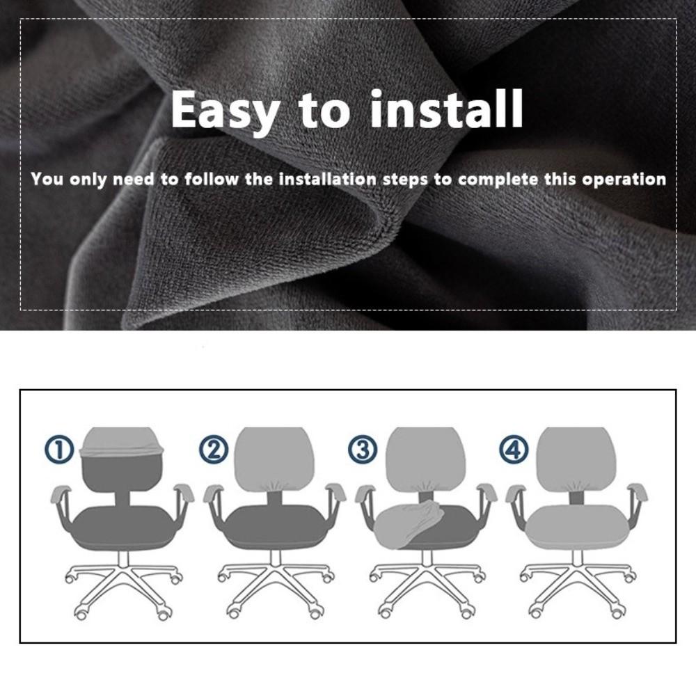 2pcs Set New Stretch Elastic Computer Chair Cover Breathable Washable Office Chair Slipcover Velvet Seat Slipcover Universal Fit