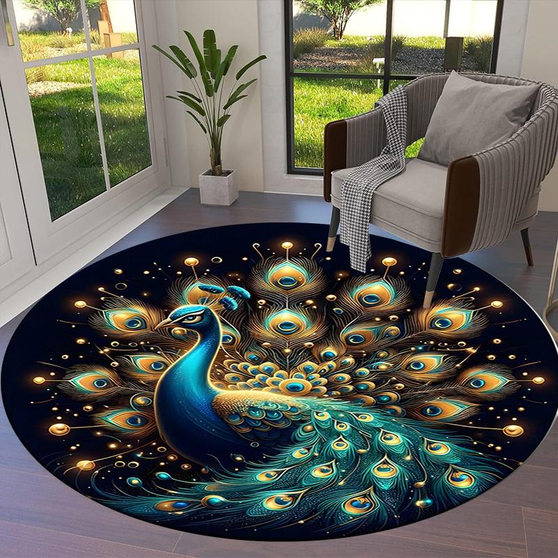 1pc Office Carpet Chair Mats Enchanted Peacock Feather Artwork Perfect for Decorating Office Chairs, Living Rooms, Or Bedrooms