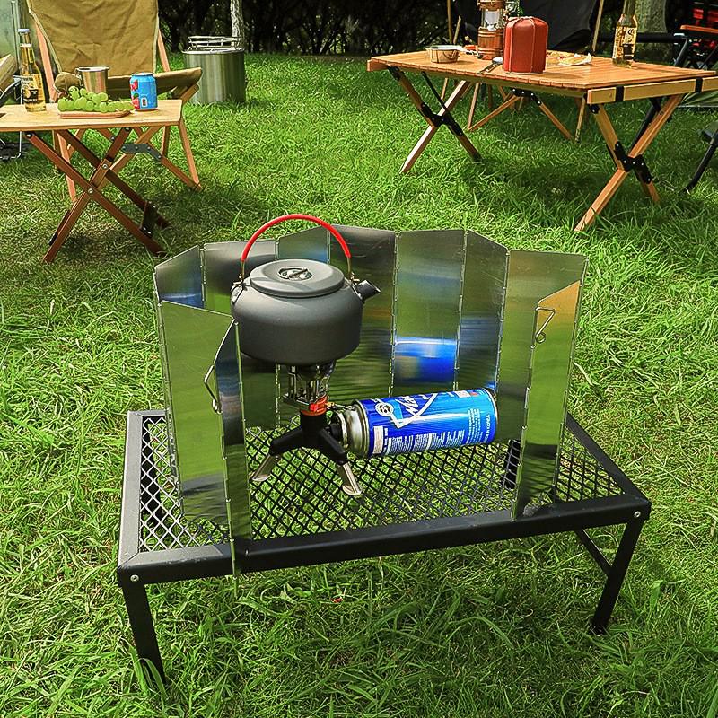 14-Piece Portable Aluminum Windbreak for Camping Stove