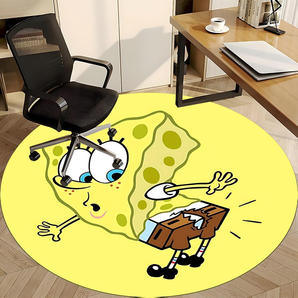 1pcSpongeBob Office Round Area Rug, Indoor Mat Suitable For Office, Bedroom Living Room Home Decor, Room Deco,  Offic A0928111