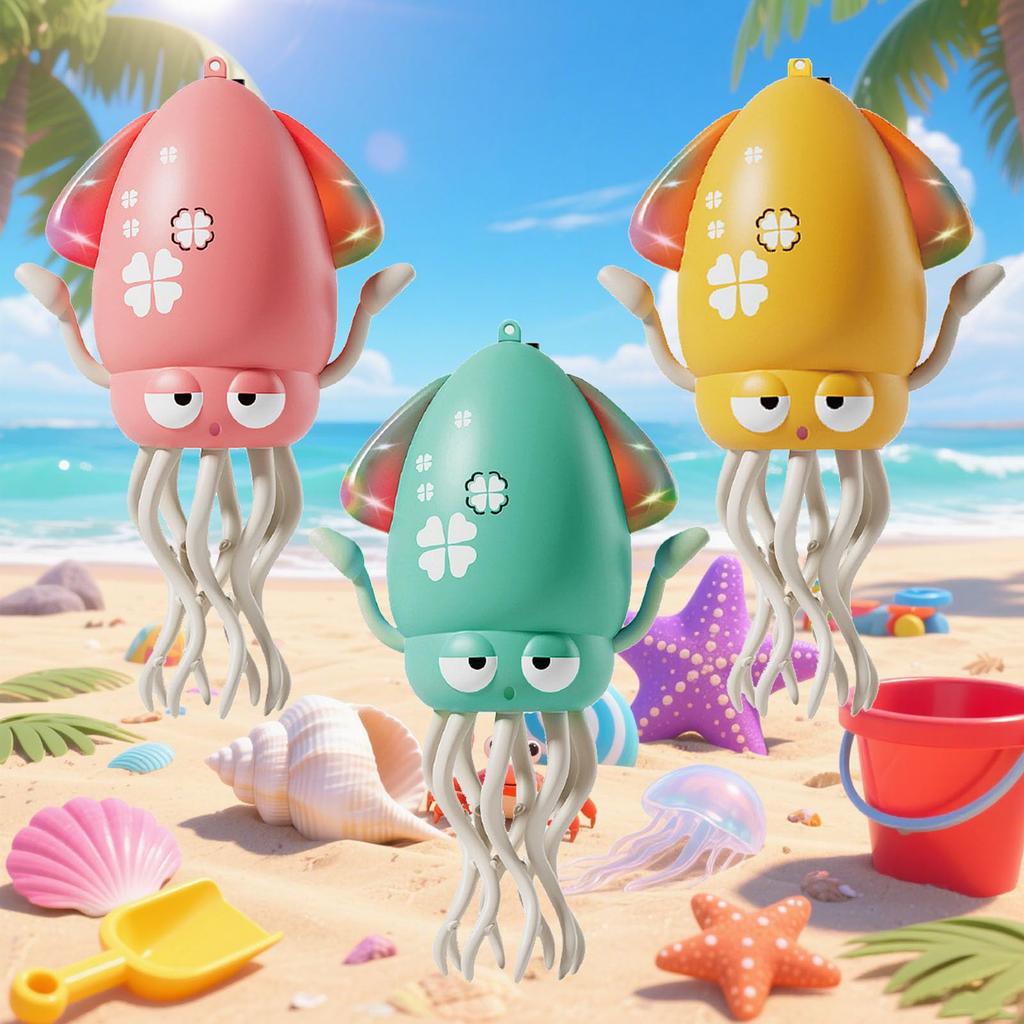 Dancing Automatic Obstacle Squid Moving Electric Toy with LED Lights USB Educational Robot and Octopus, Avoidance, Toy, Squid-Shaped & Music, 8-Legged