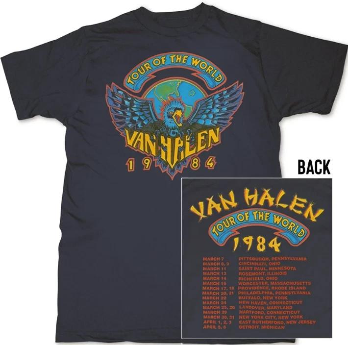 Vintage 1984 Van Halen World Tour Monsters of Rock T-Shirt All Size S-5XL S