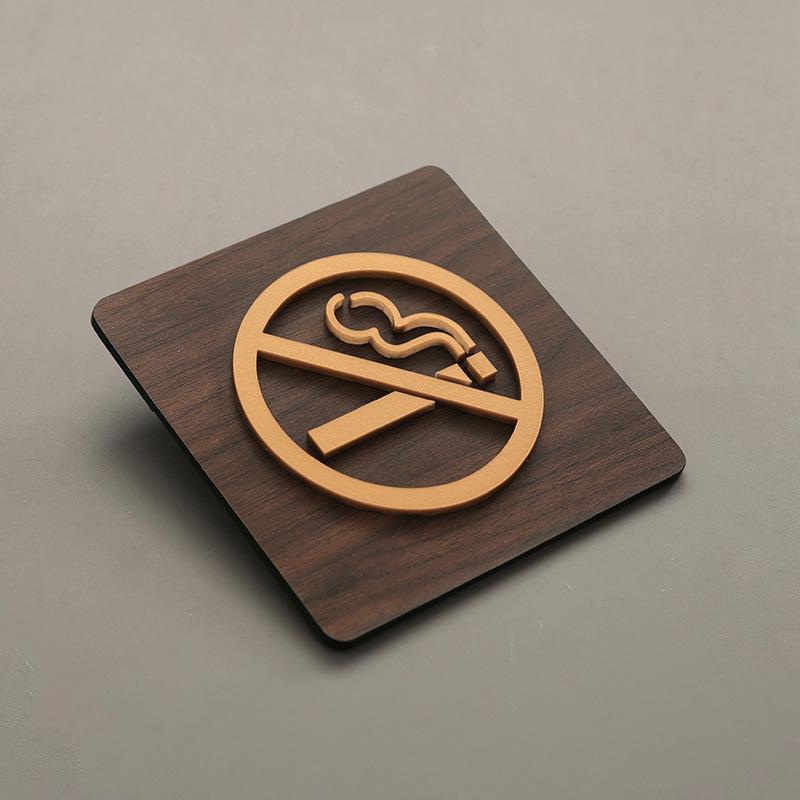 Acrylic Warm Reminder Sign No Smoking No Photography WIFI Internal Monitoring Logo Public Shope Signage Warning Sign 1pc 95x95mm
