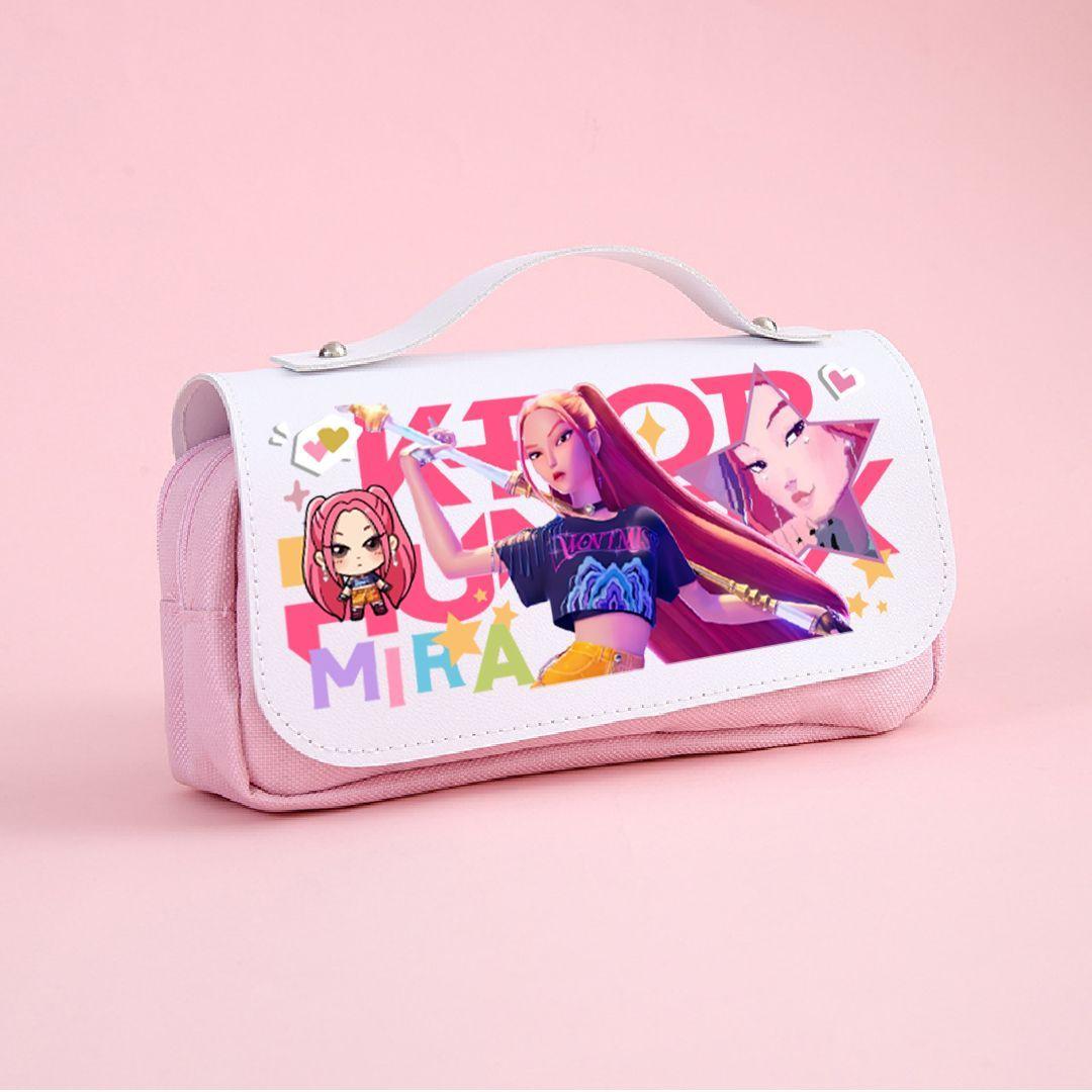

Demon Hunters Anime Kids Pencil Case Printing Cartoon Rumi Mira Zoey Student Stationery Bag