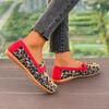 Fashion Women's Shoes 2024 Hot Sale Slip On Women's Flats Fashion Leopard Print Casual Flat Shoes New Plus Size Light Flat Low Heels