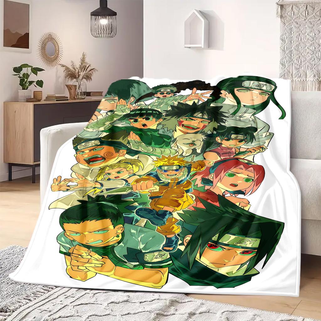 Naruto Cartoon Flannel Blanket Lovely Print For Home Sofa Bed Chair Picnic Travel -HE21